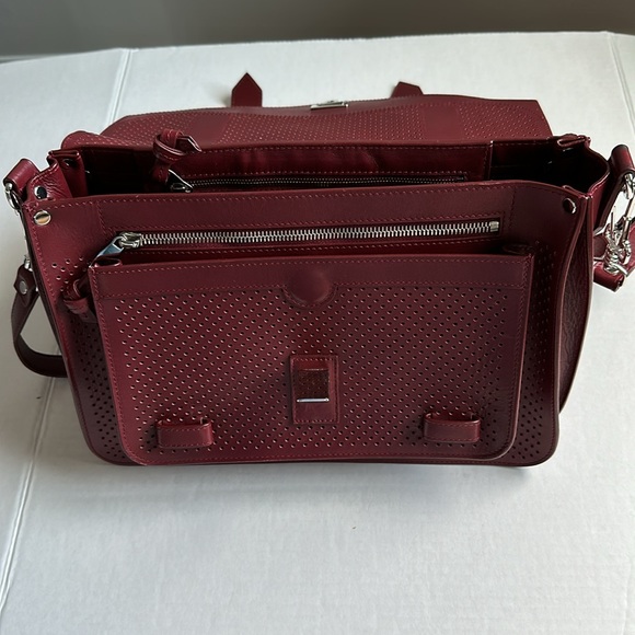 Proenza Schouler medium PS1 leather satchel bag in burgundy color - Picture 6 of 10